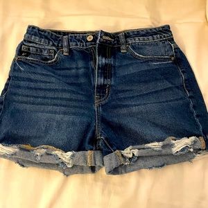 Kan Can high waist cuffed denim shorts